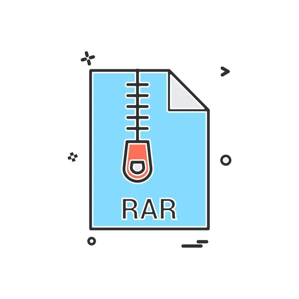 Rar File Extension File Format Icon Vector Design — стоковый вектор