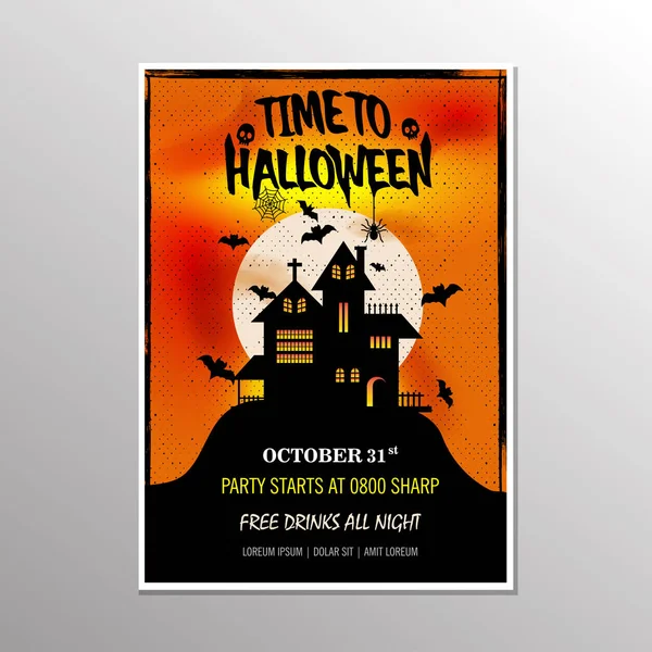 Diseño Póster Fiesta Halloween Ilustración Vector Colorido Gráficos vectoriales