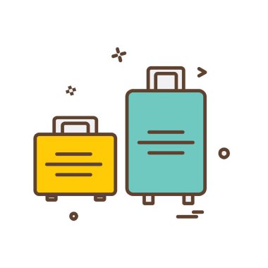 Seyahat çanta simge tasarlamak vektör