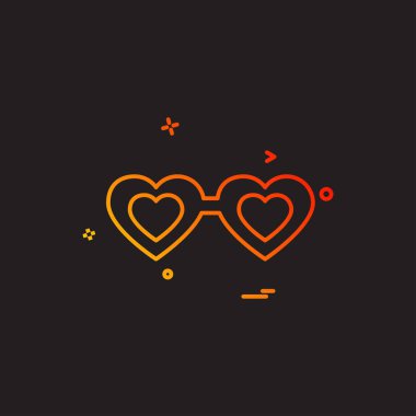 Kalp simgesi tasarım, Sevgililer günü için vektör çizim