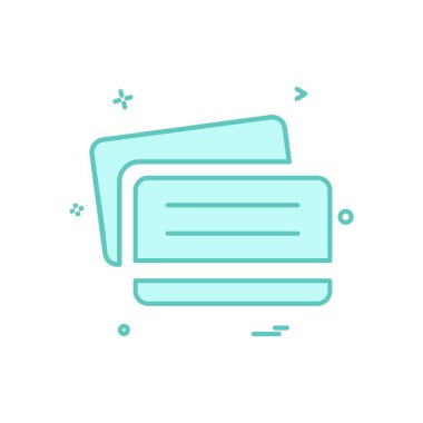 Kredi kartı simgesi tasarım, renkli vektör çizim