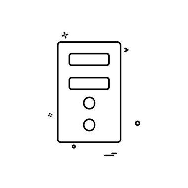 Cpu bilgisayar ana kartı elektronik ikon vektör tasarımı
