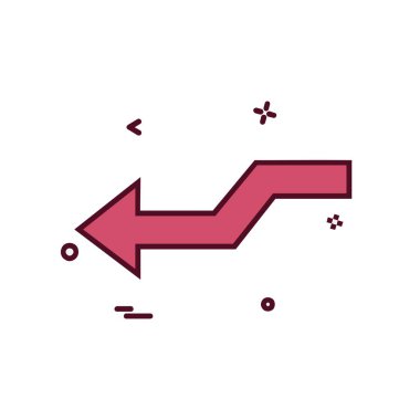 Sol ok simgesi tasarım vektörü