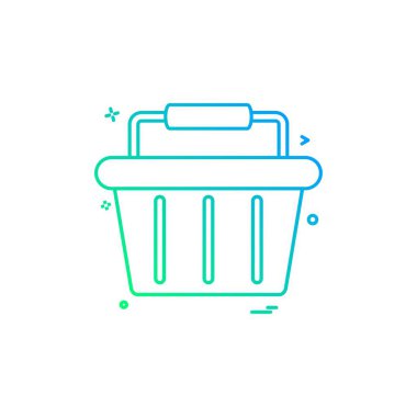 Sepet alışverişi sepeti, alışveriş sepeti, ikon vektör tasarımı.