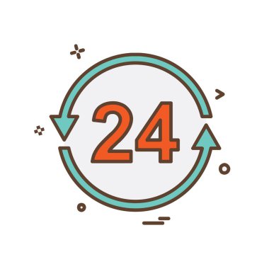 Saat simgesi tasarım, renkli vektör çizim