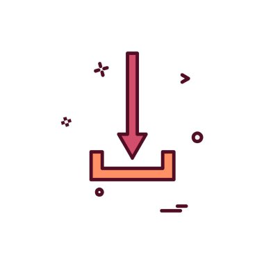 Aşağı ok simgesi tasarım vektörü