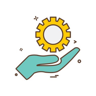 Çalışma araçlar simgesi tasarım, renkli vektör çizim 