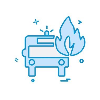 İtfaiye aracı simgesi tasarım vektörü