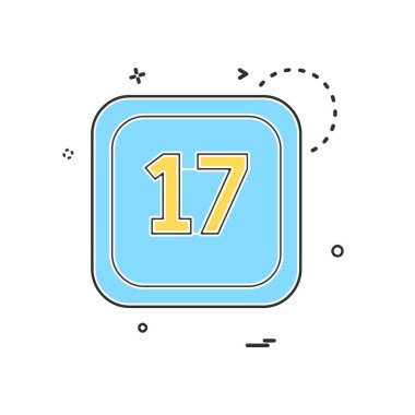 17 Tarih Takvimi simge tasarım vektörü