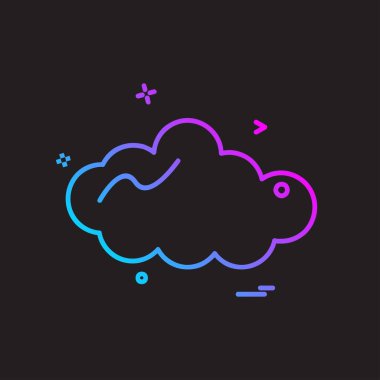 Bulut simgesi tasarım, renkli vektör çizim