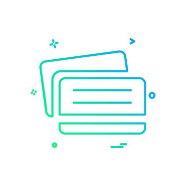 Kredi kartı simgesi tasarım, renkli vektör çizim