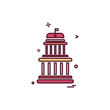 Kale simgesi tasarım, renkli vektör çizim