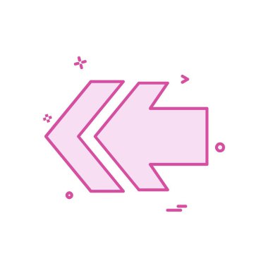 Sol ok simgesi tasarım vektörü