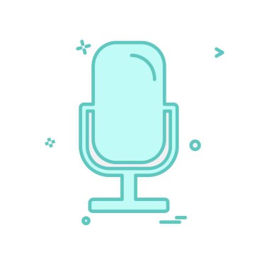 Mikrofon simgesi tasarım, renkli vektör çizim