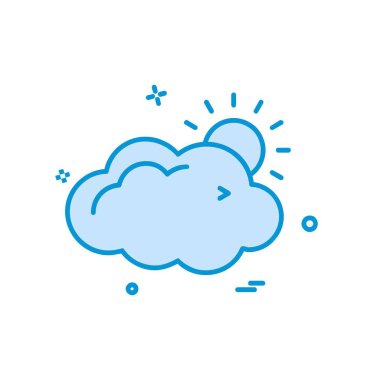 Bulut simgesi tasarım, renkli vektör çizim