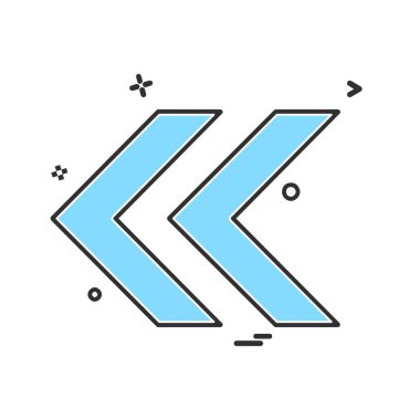 Sol ok simgesi tasarım vektörü