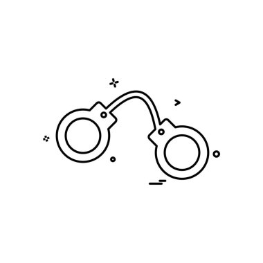 tutuklama polis simge vektör tasarımı kelepçe