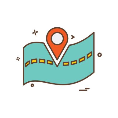 Gezinti simgesi tasarım, renkli vektör çizim