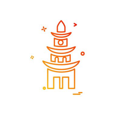 Tapınak simge tasarlamak vektör