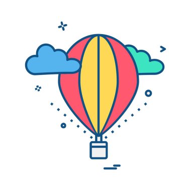 Balonlar simgesi tasarım, renkli vektör çizim