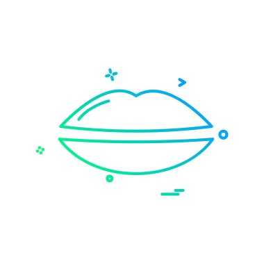 Dudak düz simge vektör çizim 