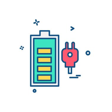 Batarya simgesi tasarım vektörü