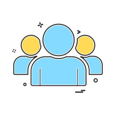 Grup simgesi tasarım, renkli vektör çizim