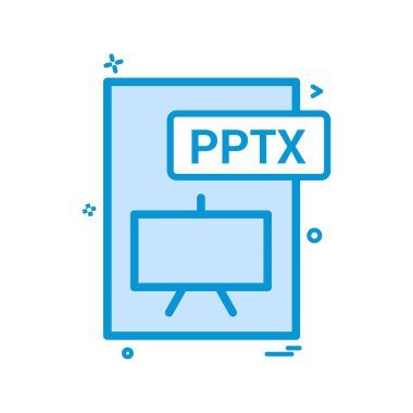 PPTX dosya biçimi simge vektör tasarımı