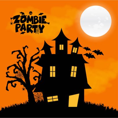 Zombi parti tipografi tasarlamak vektör