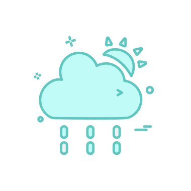 Bulut simgesi tasarım, renkli vektör çizim