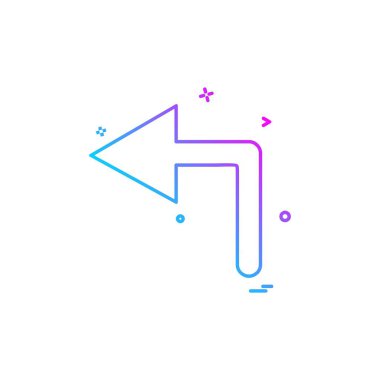 Sol ok simgesi tasarım vektörü