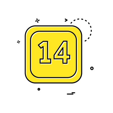 14 Tarih Takvimi simge tasarım vektörü