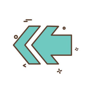 Sol ok simgesi tasarım vektörü