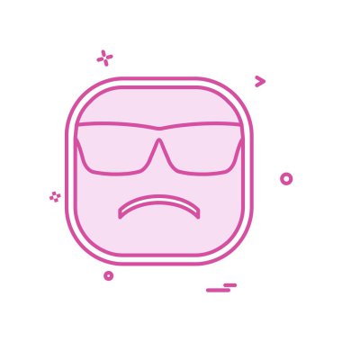 Üzgün emoji simgesi tasarım, renkli vektör çizim