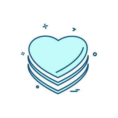 Kalp simgesi tasarım, Sevgililer günü için vektör çizim