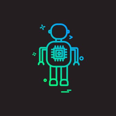 Yapay zeka robot simge vektör tasarımı