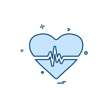 Kalp simgesi tasarım, Sevgililer günü için vektör çizim