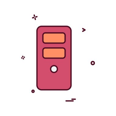 CPU simgesi tasarım, renkli vektör çizim