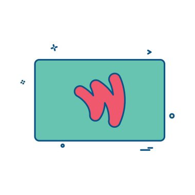 W kart simge tasarlamak vektör 