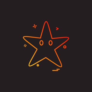 Deniz yıldızı simge tasarlamak vektör 