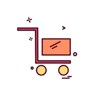 Sepeti simgesi tasarım, renkli vektör çizim