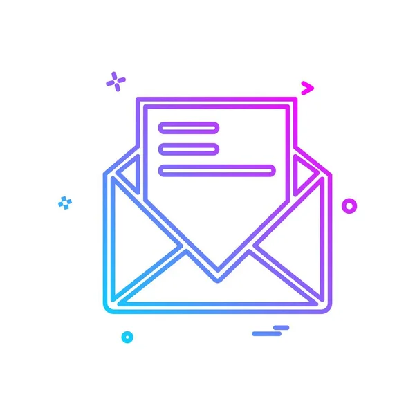 Email Icon Design Colorful Vector Illustration — Stock Vector