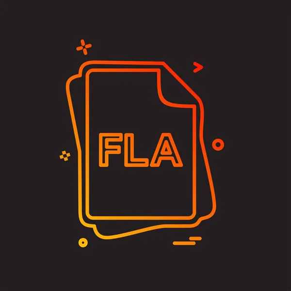 Fla ファイルの種類アイコン デザインのベクトル — ストックベクタ