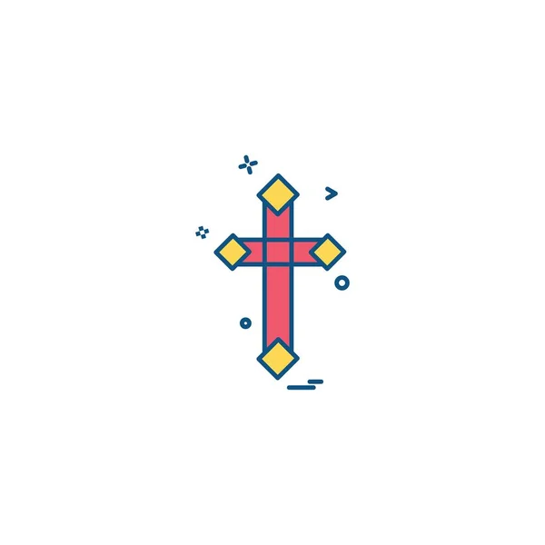 Christian Cross Icon Design Vector — Stock Vector