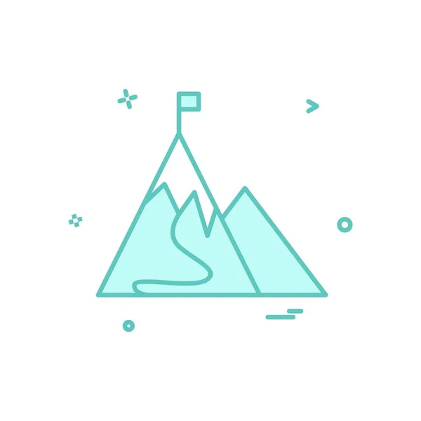 Mountain Flag Icon Vector Design — Stock Vector