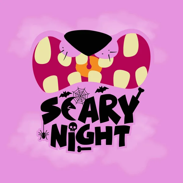 Diseño Noche Aterrador Con Tipografía Ilustración Vectorial Tarjeta Halloween — Archivo Imágenes Vectoriales