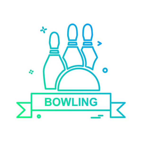Bowling Ikonra Design Színes Vektoros Illusztráció — Stock Vector