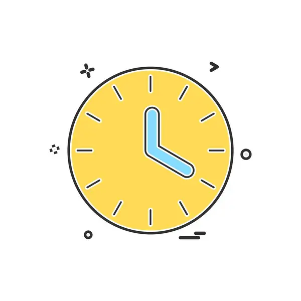 Horloge Icône Plate Illustration Vectorielle — Image vectorielle