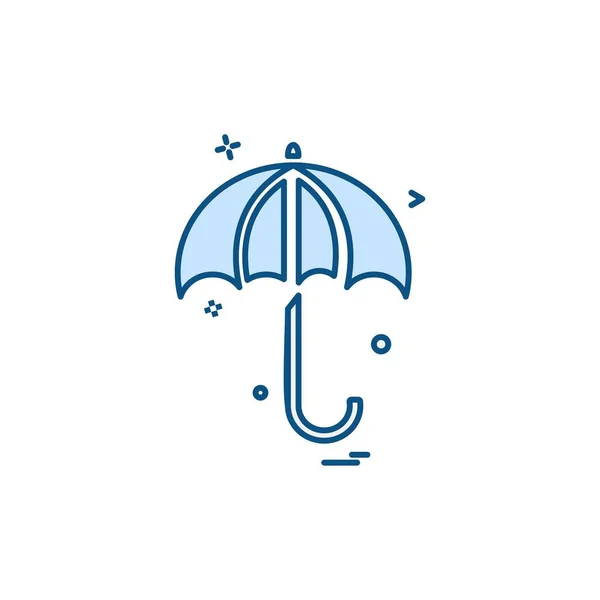 Ícone Guarda Chuva Desenho Vetor Ilustração — Vetor de Stock