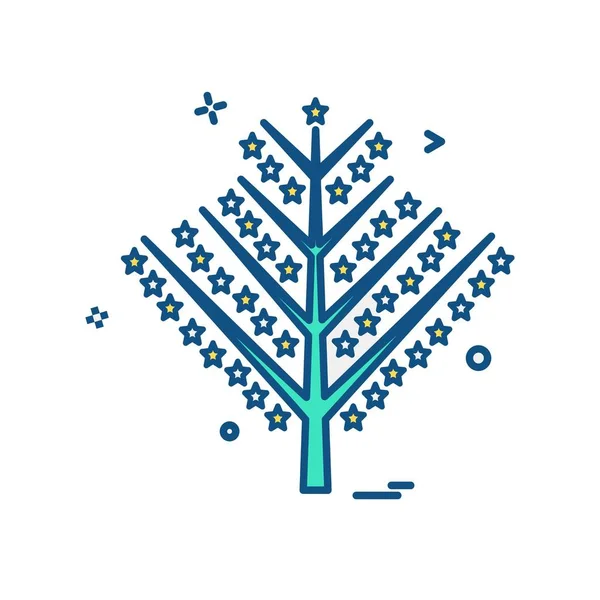 Árbol Navidad Icono Diseño Vector — Vector de stock